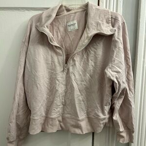 Abercrombie & Fitch Soft Pink Half-Zip Sweatshirt